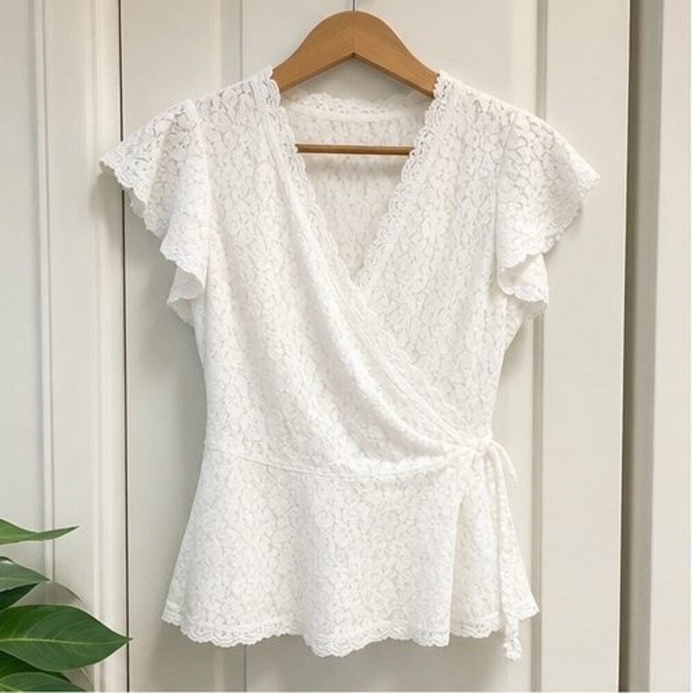 White Ruffle Blouse